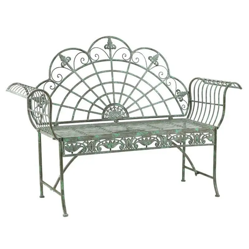American country retro wrought iron with side table park chair coffee seat outdoor balcony leisure chair store decoration