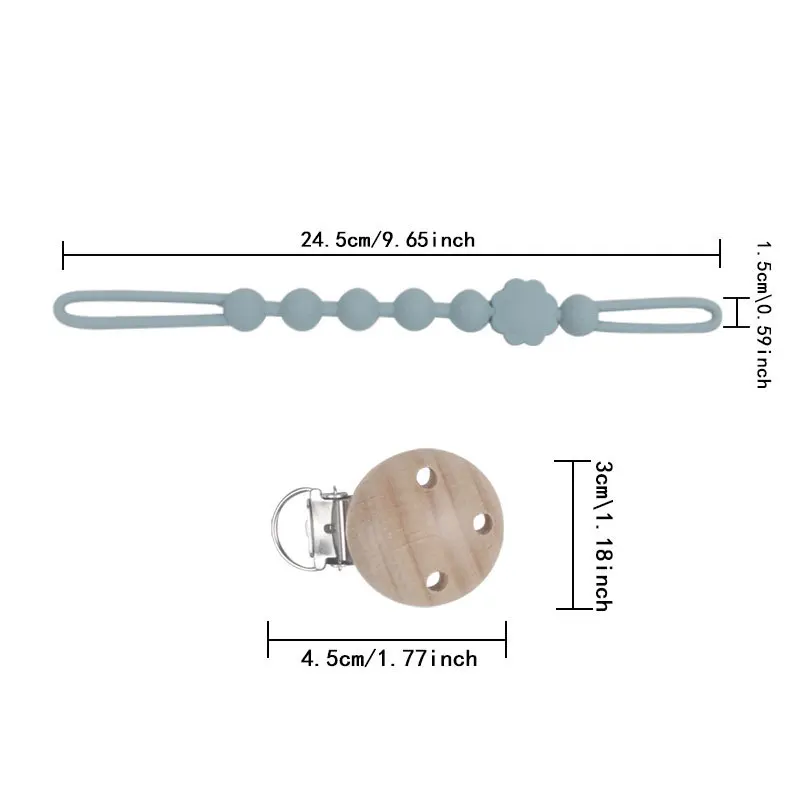 1pcs Baby One Pacifier Chain Baby Pacifier Lanyard Food Grade Silicone Teething Teether Anti Lost Pacifier Anti Drop Chain