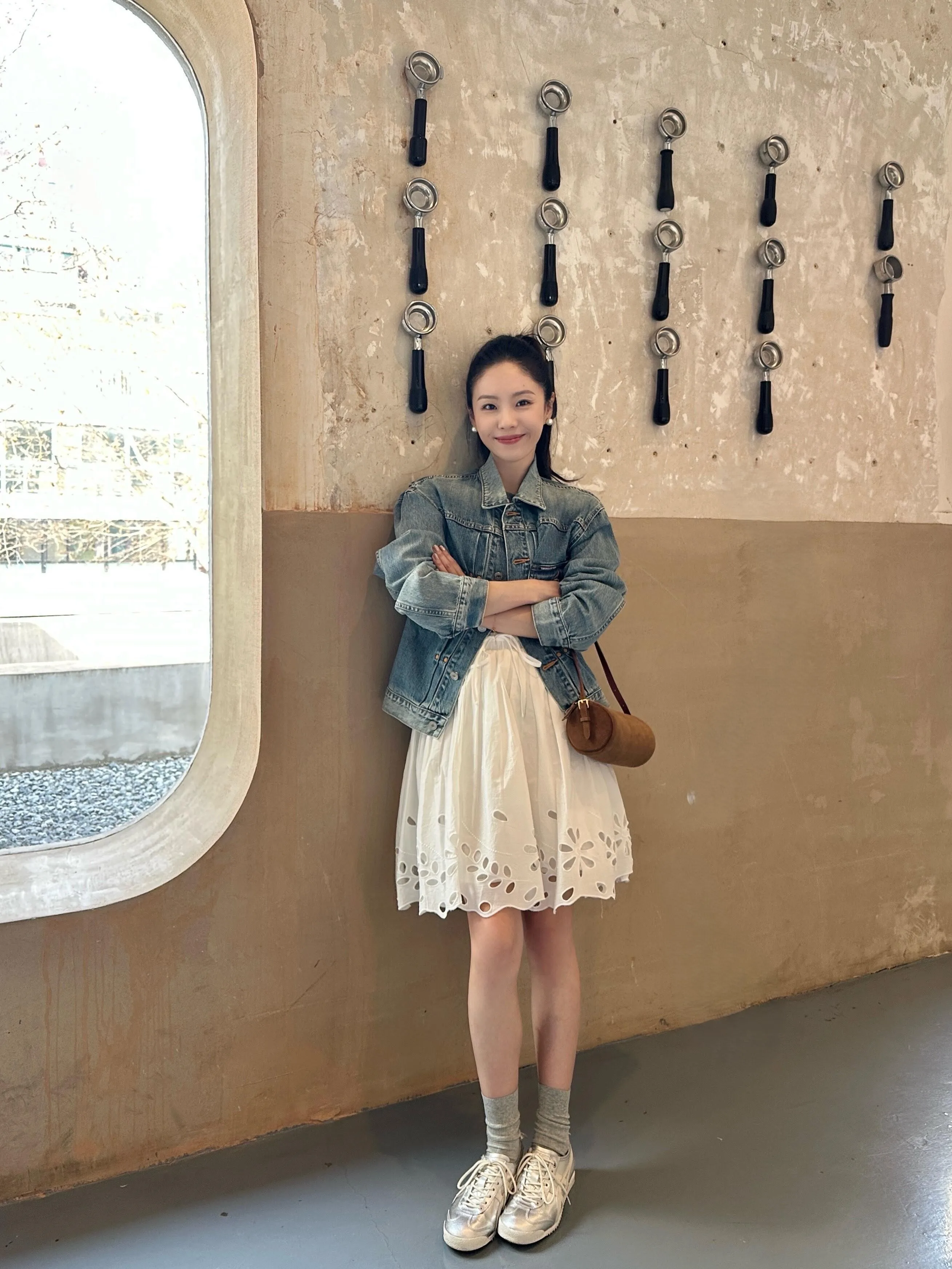 

Retro White Embroidered Lace A-Line Skirt Women's Spring Summer New Style Slimming Pure Cotton Casual High Waist Skirt