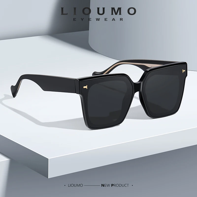 Top Quality Thick Crystal Rivet Square Sunglasses Women Polarized Driving Glasses Men Elegant Oversized lunette de soleil femme