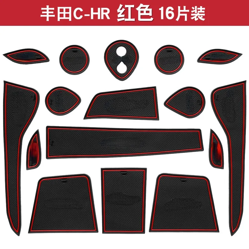 For Honda IZOA C-HR Car Interior Door Groove Mats Gate Slot Pad Non-slip Cup Mat Accessories Cover