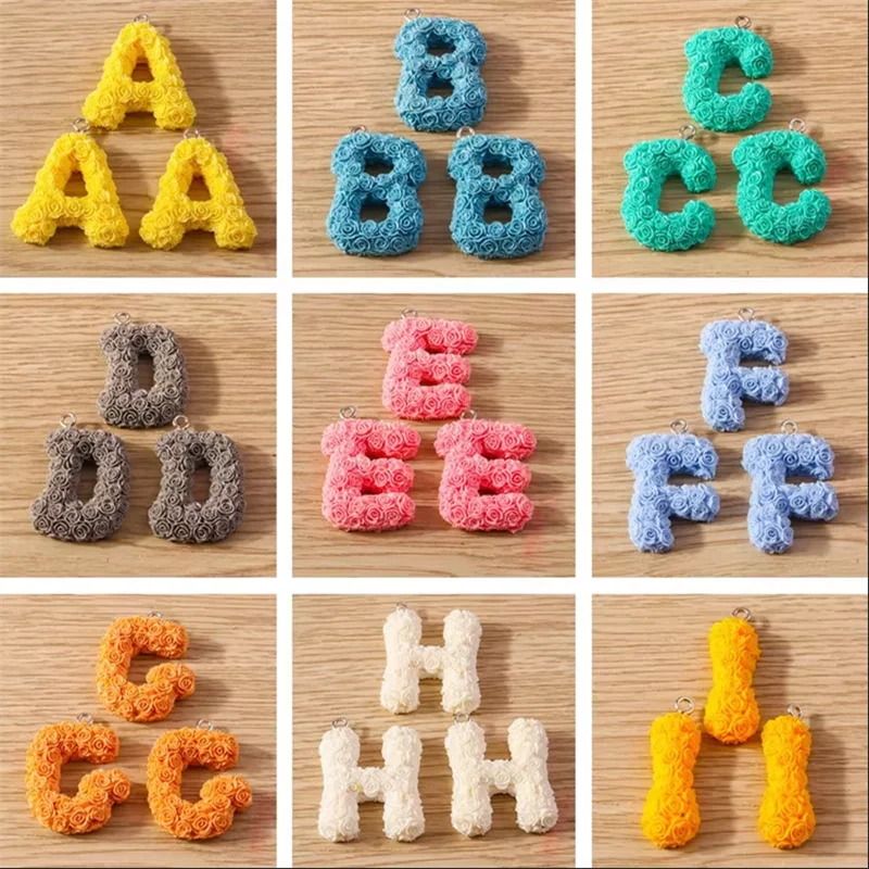 

10pcs Fashion Colorful Resin 26 A-Z Letter Charms Pendants for Jewelry Making Necklaces Earrings Bracelets Accessories DIY Gifts