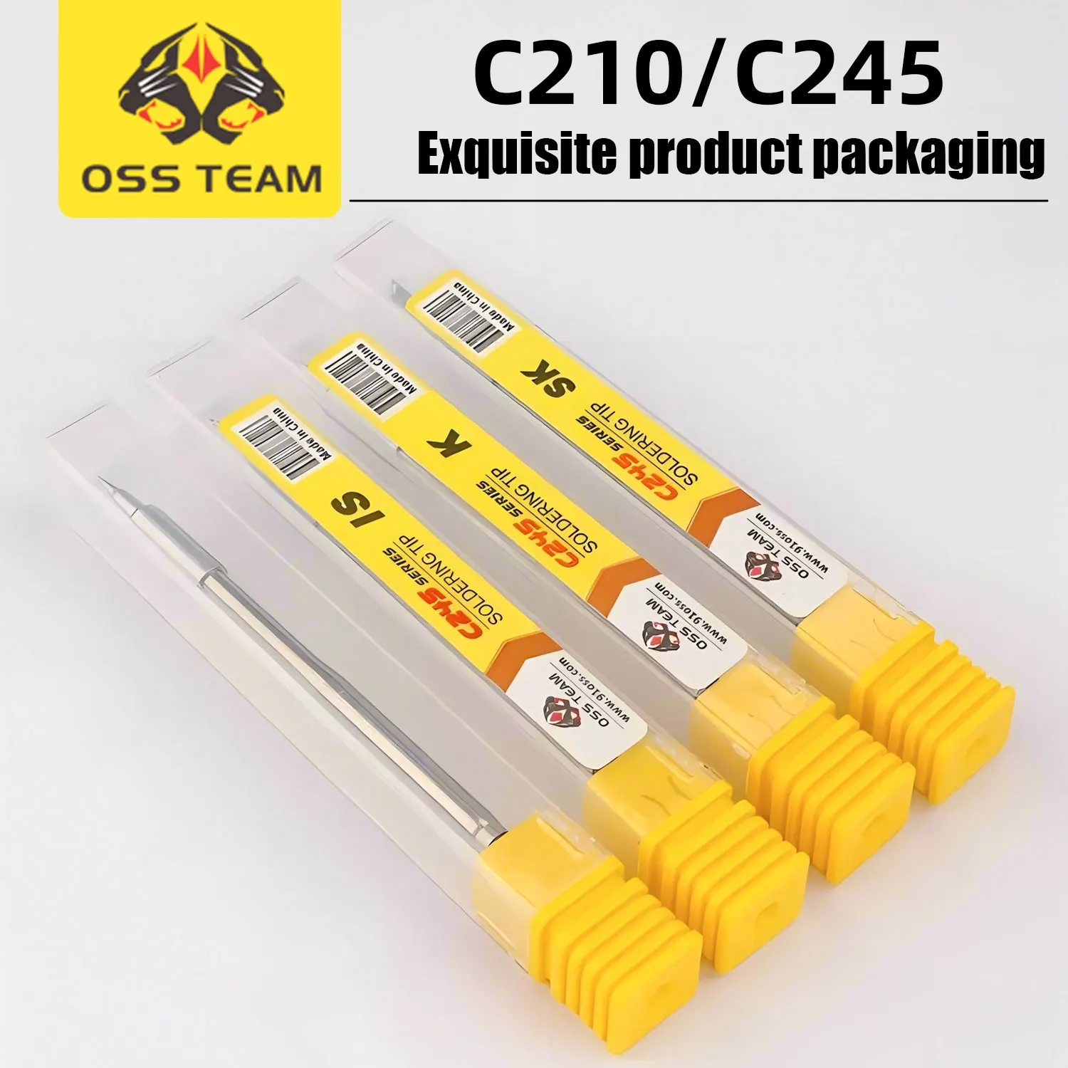 OSS Team C210 C245 punta per saldatore sostituzione punte Press-on strumento per attrezzature per saldatura Cautin Sting per T210 T245 T80P HS-02