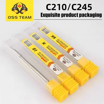 OSS 팀 C210 C245 납땜 인두 교체용 팁 프레스 온 팁 용접 장비 도구 T210 T245 T80P HS-02용 Cautin Sting