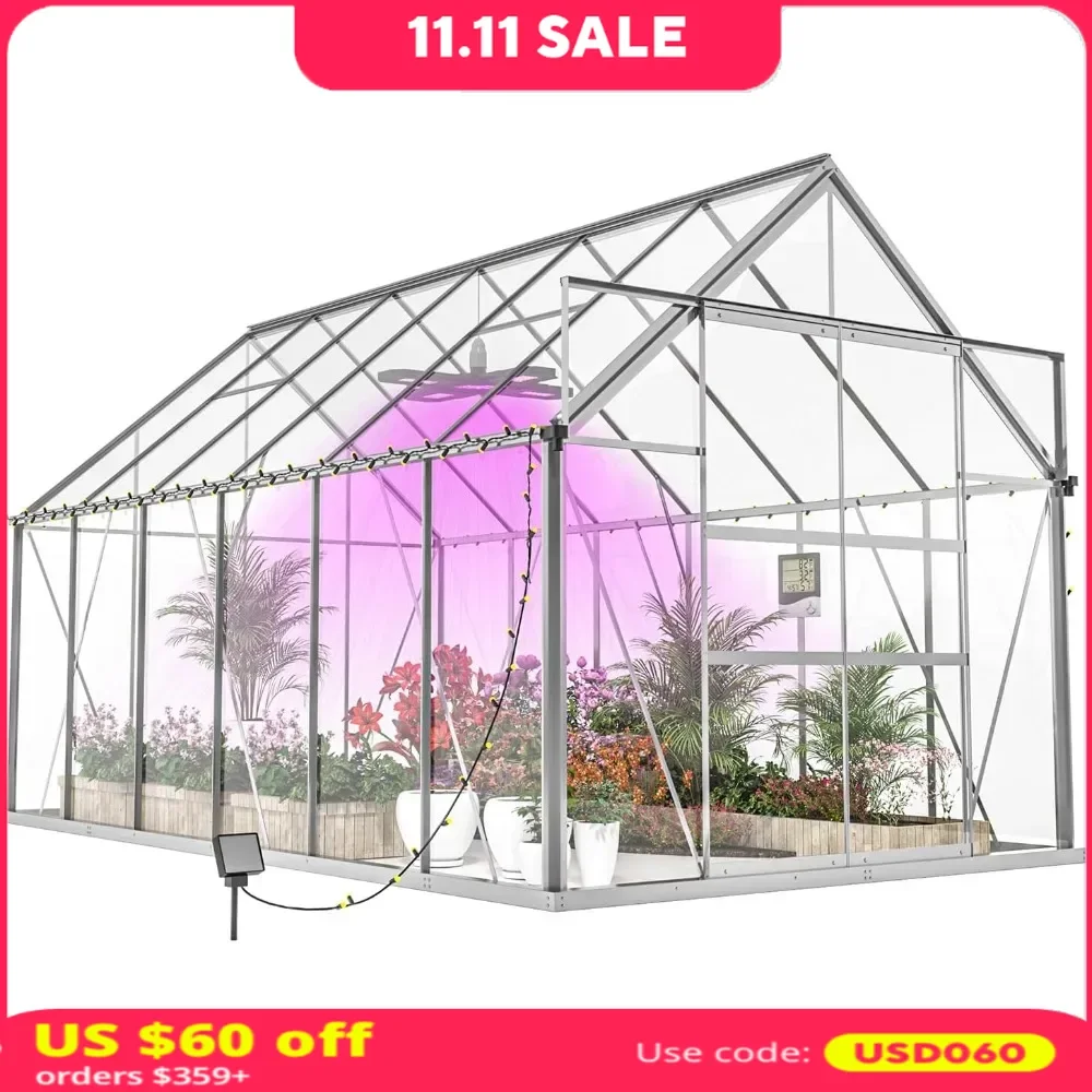 Greenhouses for Outdoors,Heavy Duty Polycarbonate Greenhouse,Garden Greenhouse,Large Walk in Greenhouse