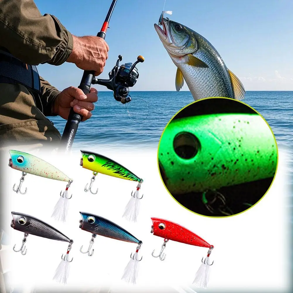 

Popper Fishing Lures Topwater Surface Artificial Bait for Pike Perch Floating Wobblers Long Casting Hard Baits Crankbait