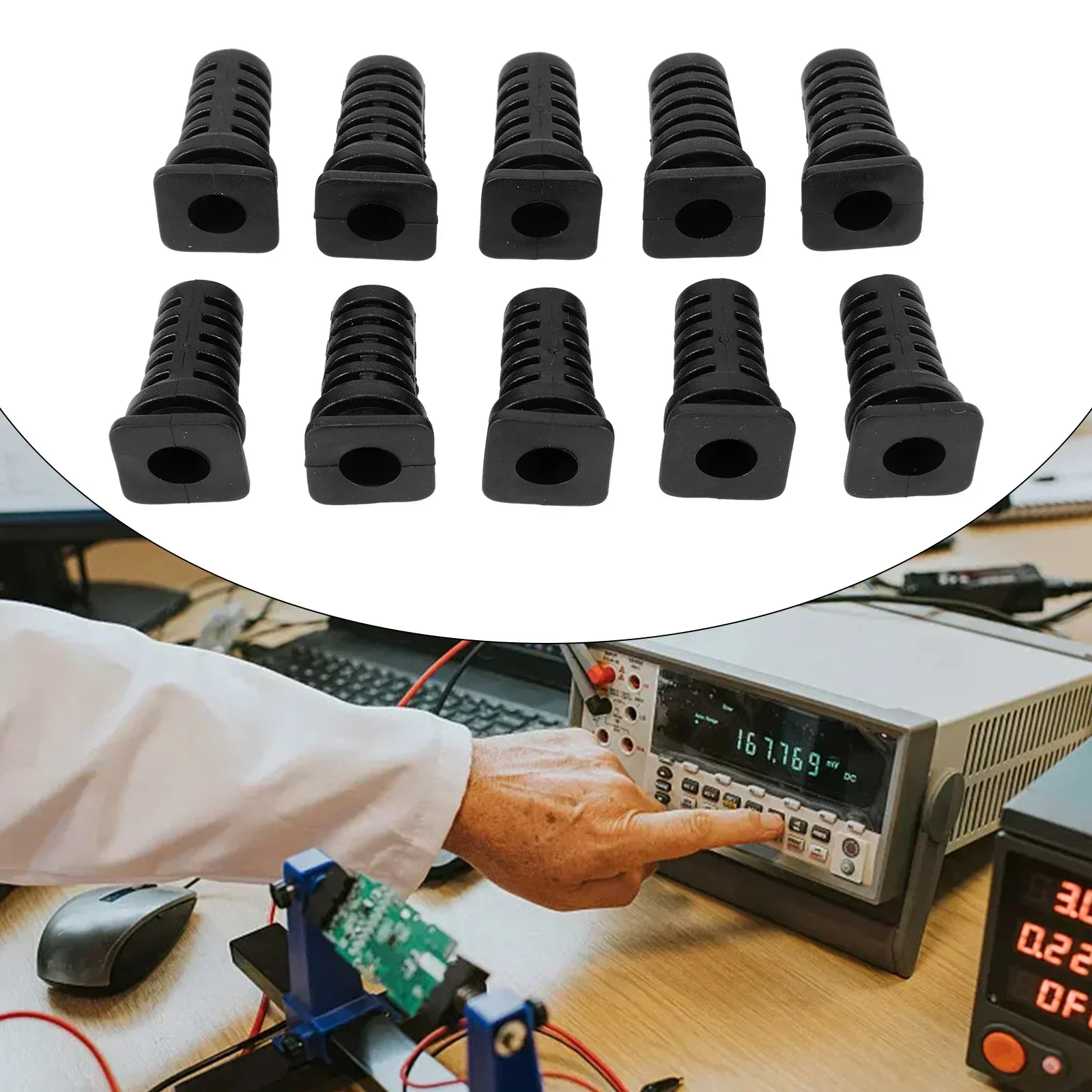 10 sztuk 2.8MM-5.6MM zestaw złączy dławika kablowego gumowy przewód odciążający elektronarzędzia tuleje kablowe złącza przewodów akcesoria