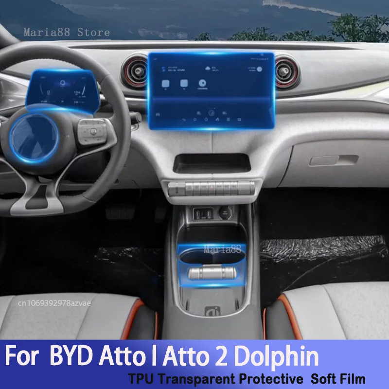 

For BYD Atto l Atto 2 Dolphi Car Interior Center Console Transparent TPU Protective Film Anti-scratch Repair Sticker Accessories