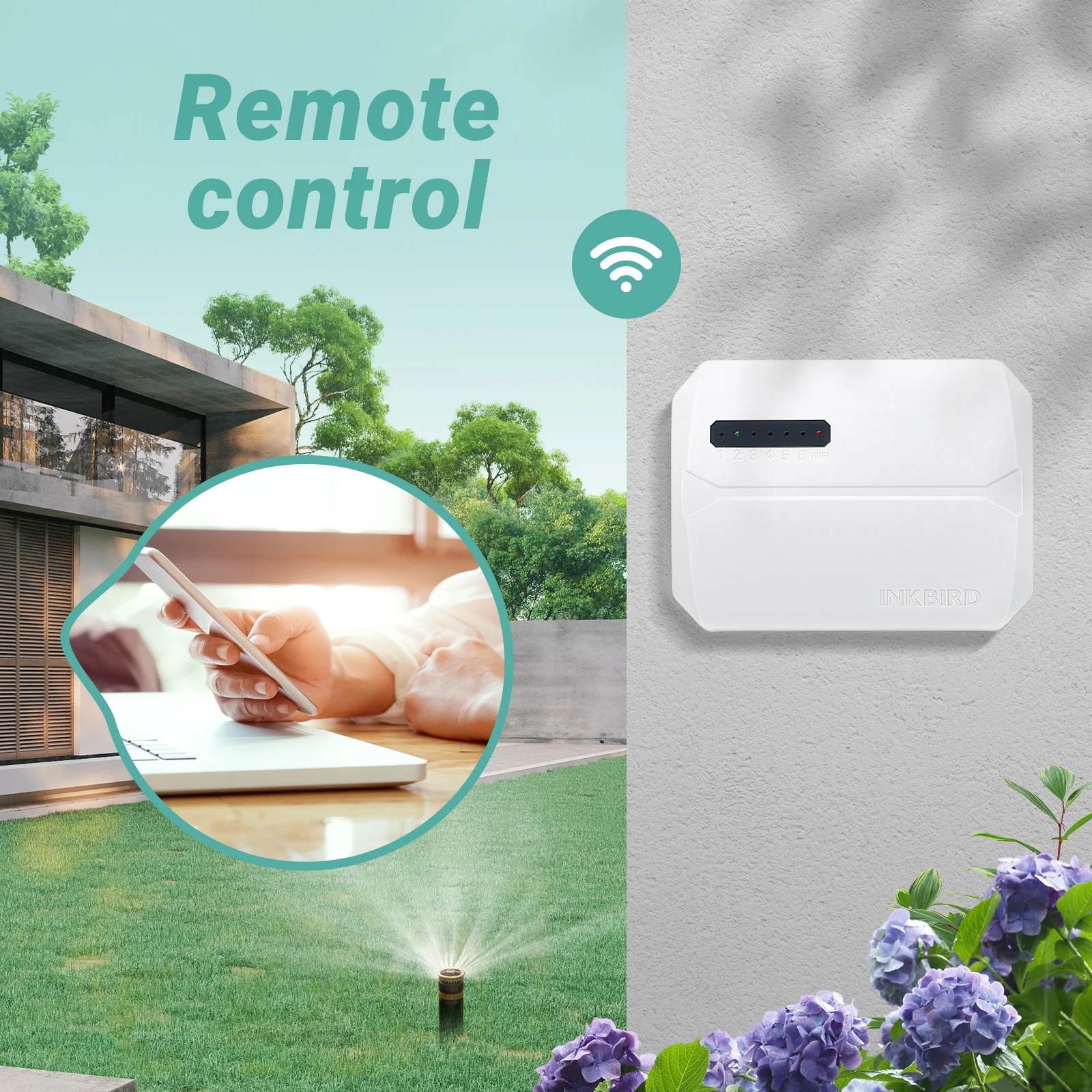 INKBIRD IIC-600-Wifi 6 Zones Sprinkler Controller Outdoor Garden Yard Lawn Smart WiFi Watering Timers with Seasonal Adjustment