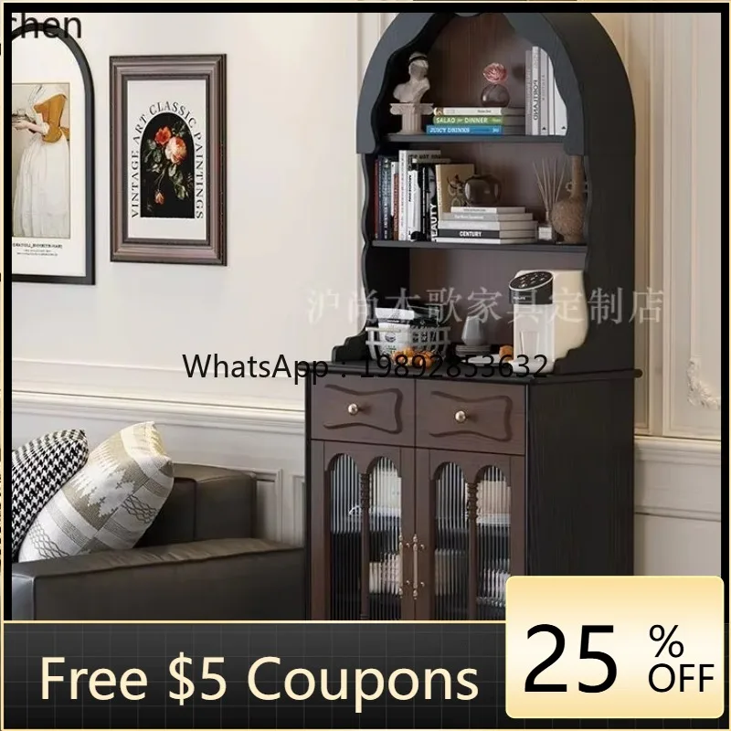 

retro solid wood dining side against the wall integrated living room storage antique side cabinet bookcase wine cabinet