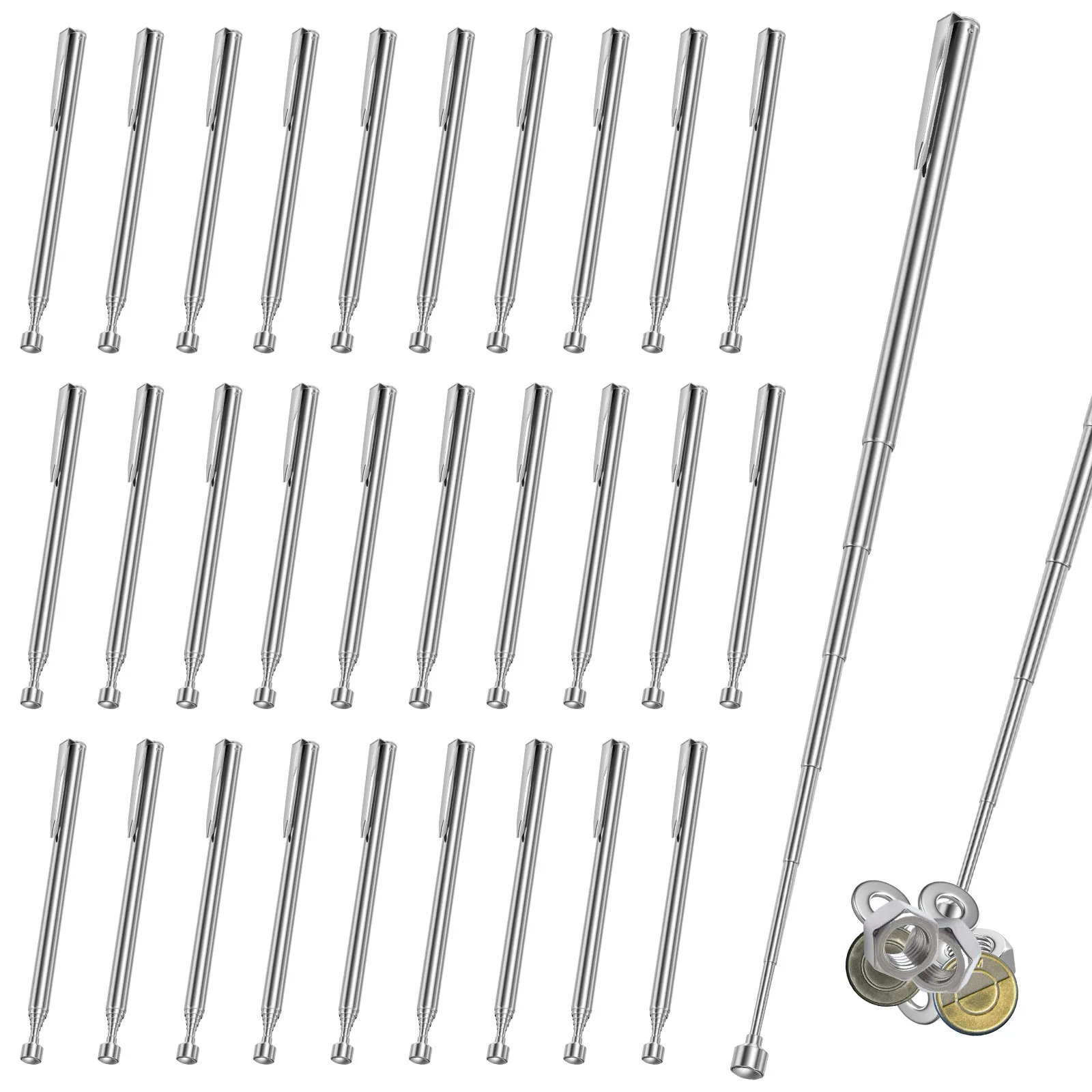 10/30 Pcs Telescoping Grabber Magnetic Pick up Tool with Clip Portable Magnetic Retrieval Pen Present Gadgets for Father Husband