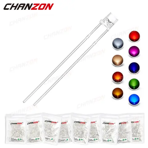 100pcs 3mm Color LED Assorted Bulbs CHANZON