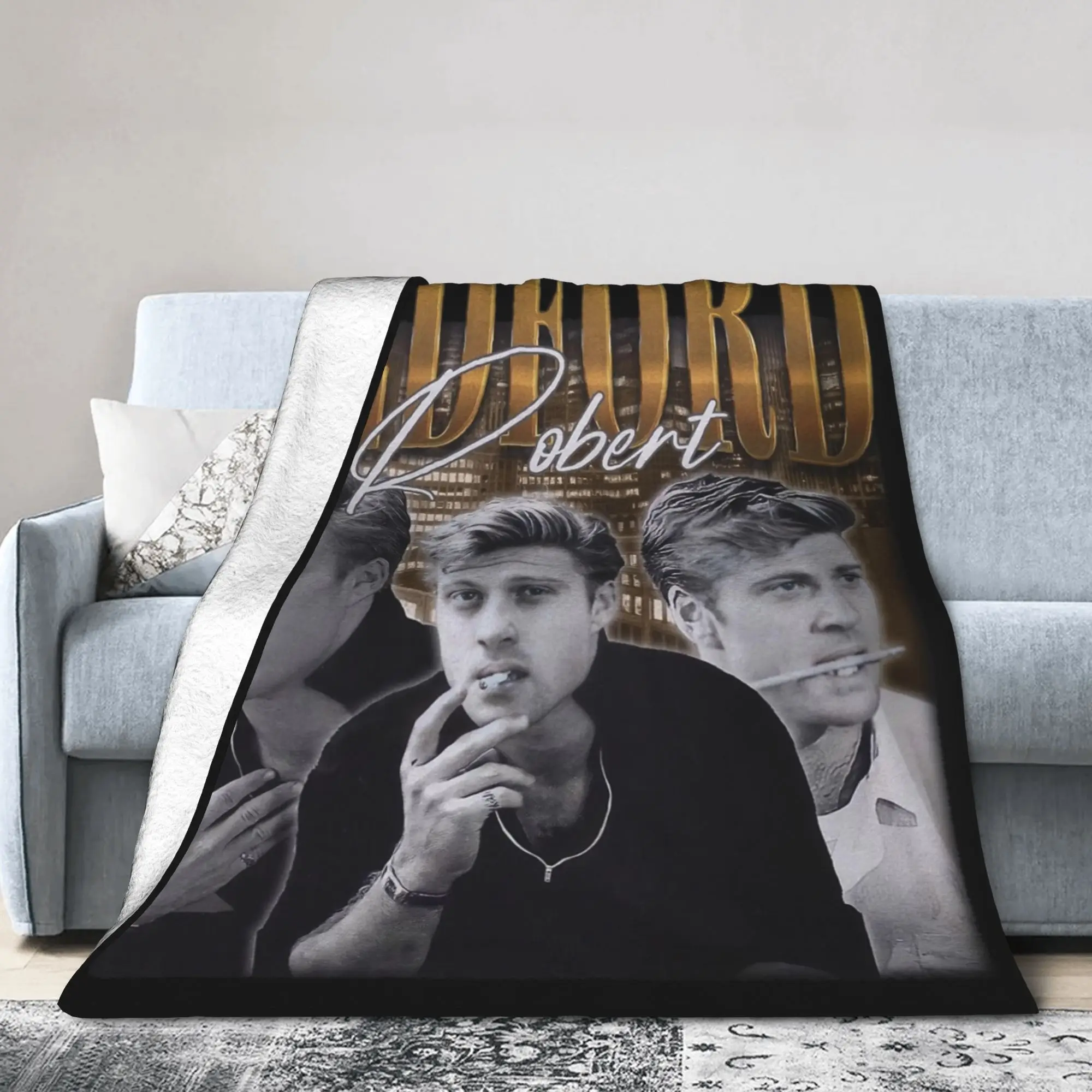 Vintage Robert Redford Blankets Fleece Printed  Multi-function Super Soft Throw Blankets for Bed Office Bedspread
