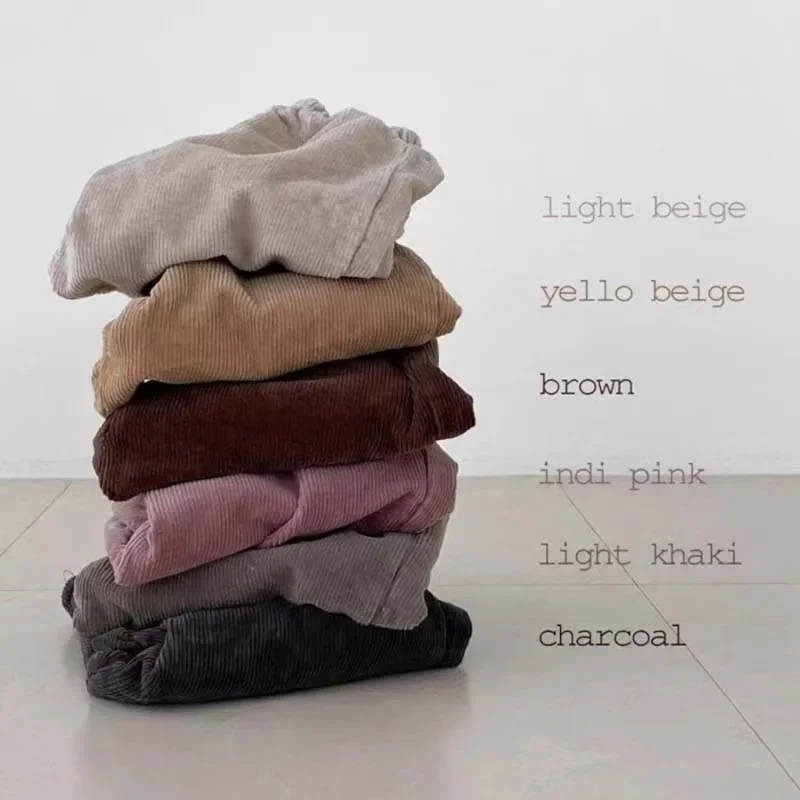 Korea Autumn Baby Pants Newborn Pants Kids Corduroy Pants For Boys Girls Winter Vntage Thickened Casual