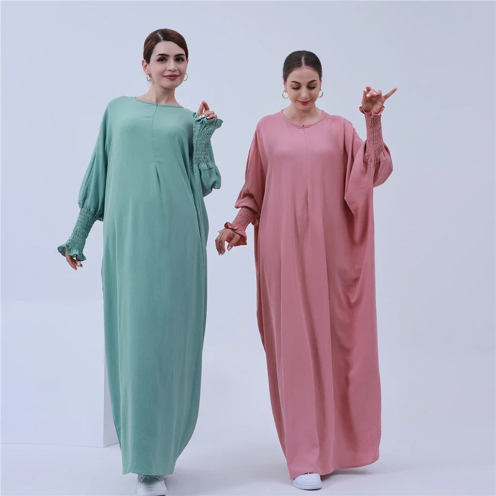 Dubai Open Front Zipper Abayas Women Muslim Eid Djellaba Ramadan Prayer Dress Turkey Kaftan Arabic Robe Kaftan Islamic Clothing