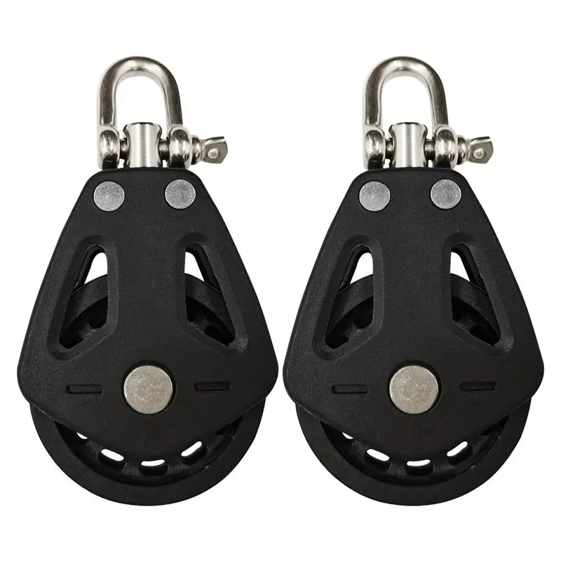 Marine Pulleys For Rope 2pcs Wire Rope Runner Heavy Duty Pulley Block Rope Runner Single Pulley Bearing Block For Kayak Gym