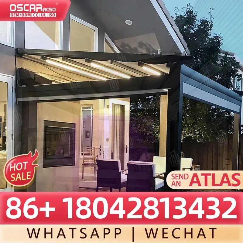 

Aluminum Frame Retractable UVResistant WaterResistant Fabric Patio Sun Shade Foldable Roof for Garden Balcony Poolside Outdoor R