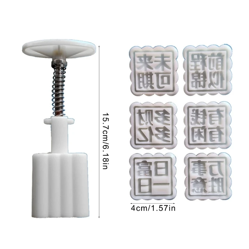 Personagens Padrão Pattern Moon Cake Molds Biscoito Carimbo Chinês Midautumn Moon Cake Tool Tool Decorating para Cookie Kxre