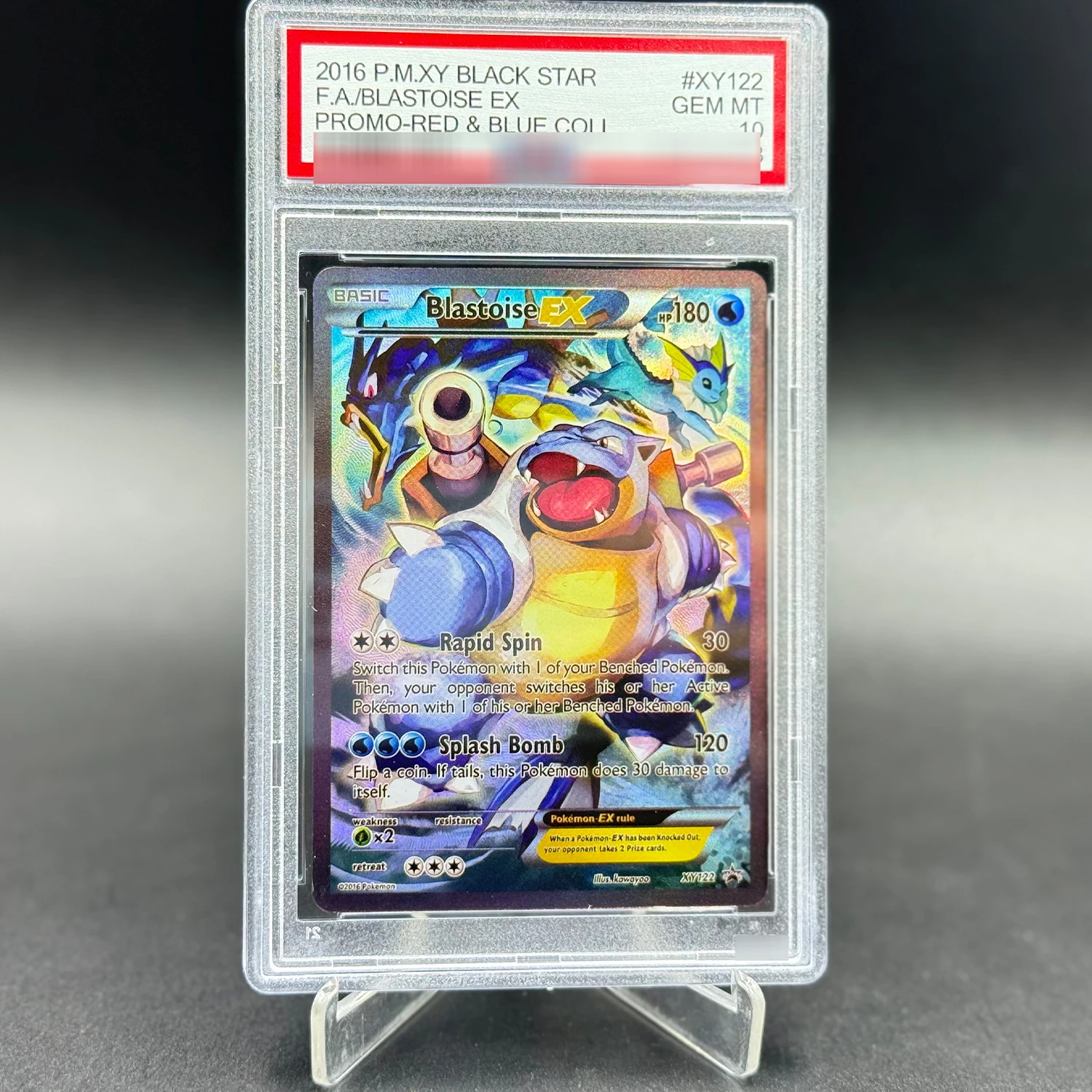 

PKM Blastoise EX English 2016 XY Black Star Promo-Red Blue Coll GEM MT 10 Points Rating Collection Anime Game DIY Replica Cards