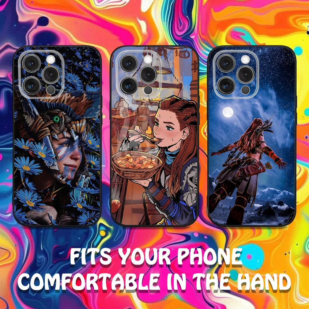 

H-Horizon Zero Dawn Aloy Phone Case For iPhone 16,15,14,13,12,11,Pro,Max,Plus,X,XS,XR,SE,8,7,Mini,Soft Silicone Black Case