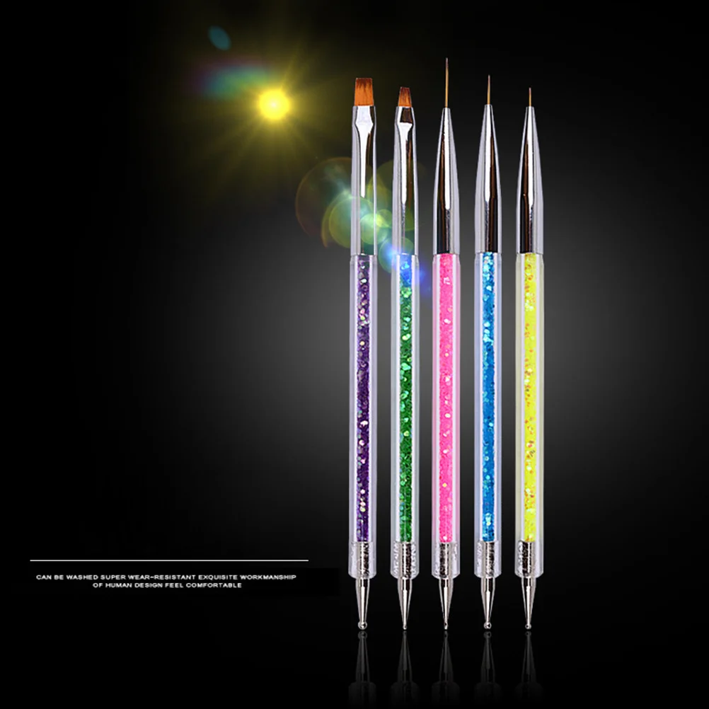 

10pcs Nail Dotting Pen Brushes Dual-Ended Nail Art Liner Fine Detailing Uv Gel Pens For Diy Manicure Lightweight Easy Carry