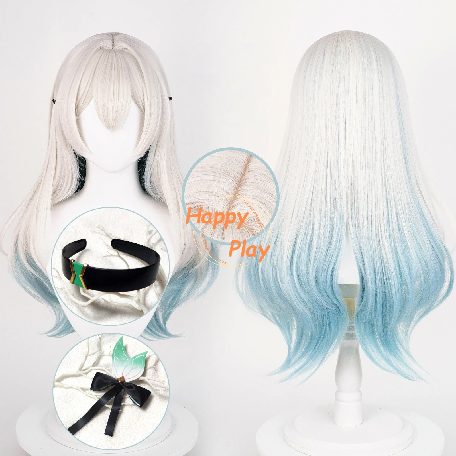 Synthetic Hair Honkai Star Rail Firefly Cosplay Wig 67cm Long Straight Gradient Anime Wigs Heat Resistant Wig + Wig Cap