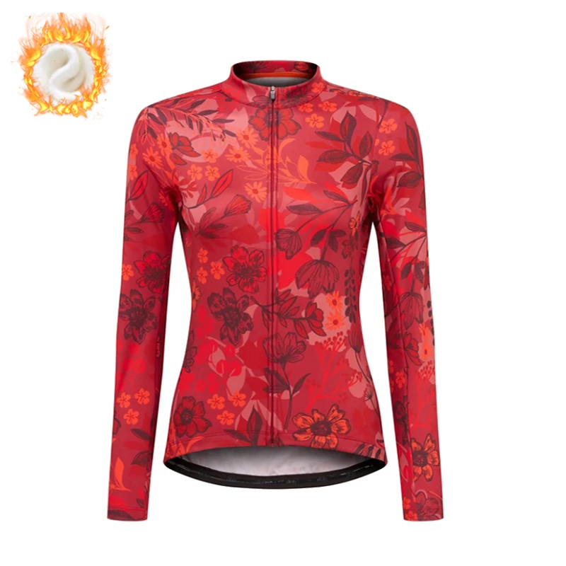 2023 Women Winter Thermal Fleece Winter Cycling Clothing Long Sleeve Jersey Outdoor Riding Bike MTB Clothing Warm Bike Jersey