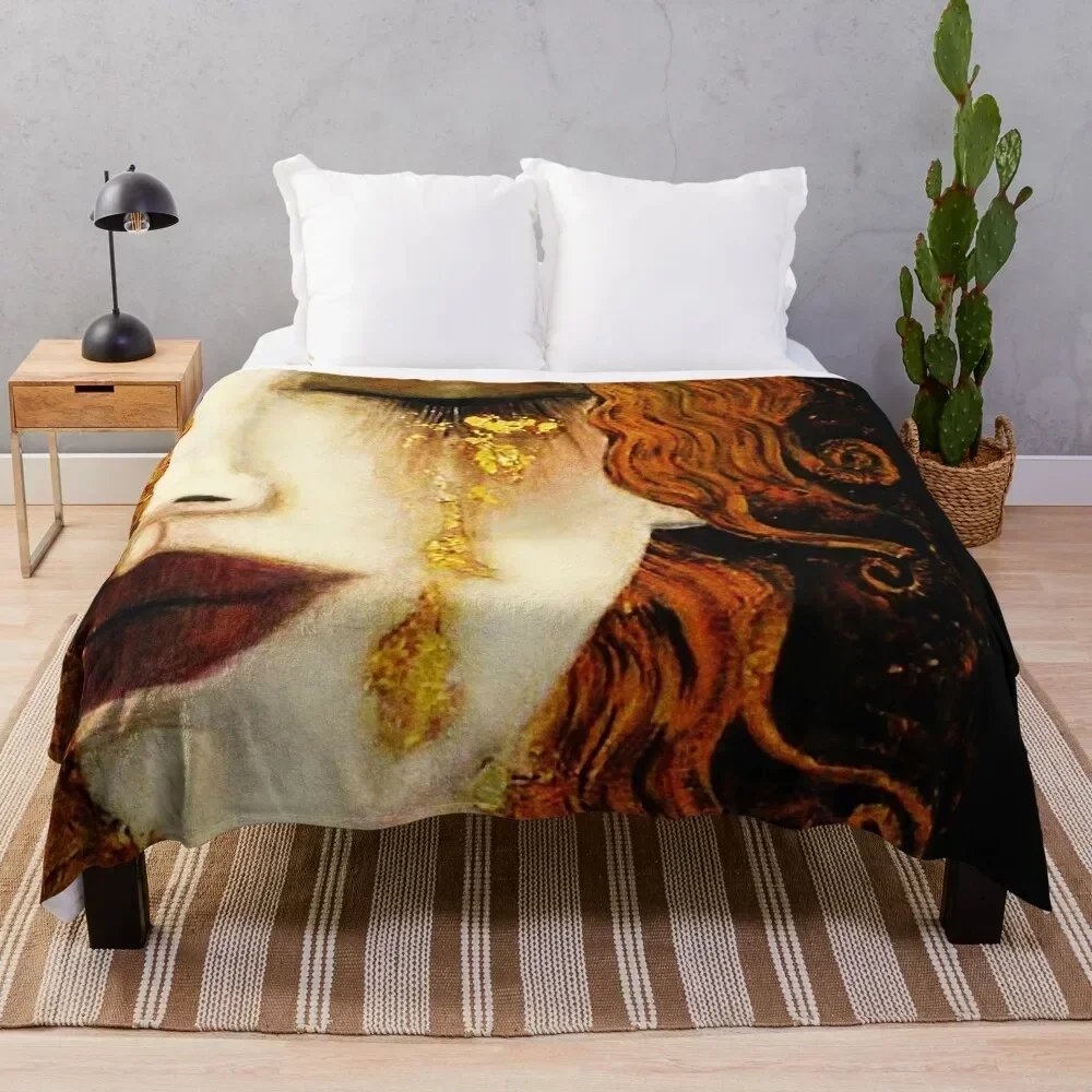 

Klimt Golden Tears Throw Blanket Portable Lightweight Blanket for Travel Camping