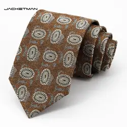 Jacketman Tie Men's Korean Edition Brown Yellow  Oval Cashew Nut Personalized Retro Formal Fashion Wide 8cm Style