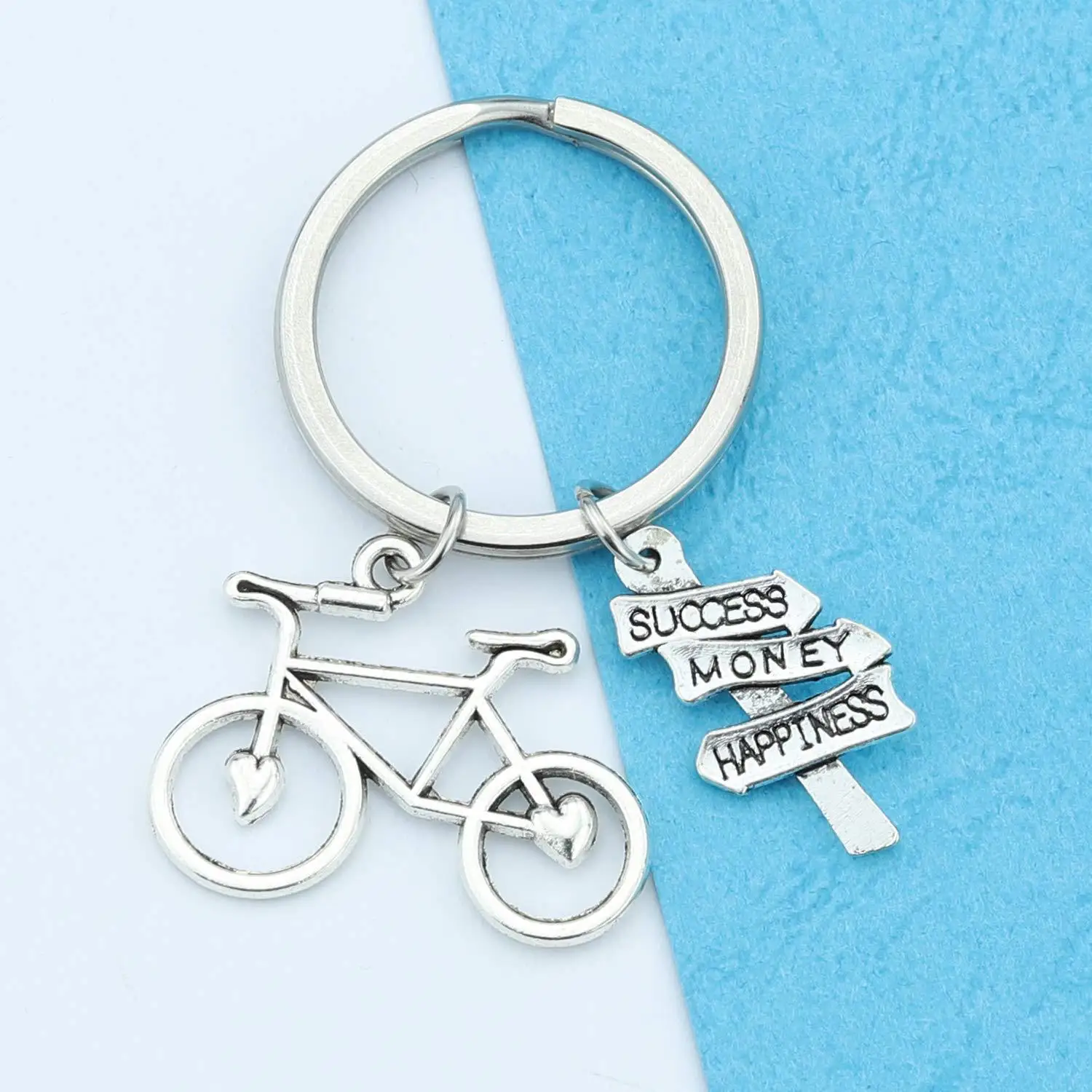 Backpack Pendant Bicycle Bicycle Road Sign Sports Key Chain