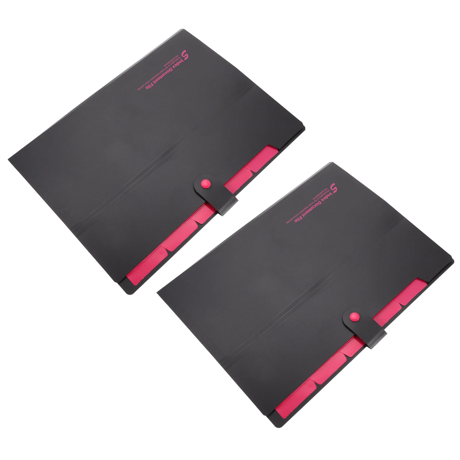 

2Pcs File Storage Bag Accordion Design Portable Plastic File Organizer Waterproof Document Pouch for Contracts Vouchers Cards