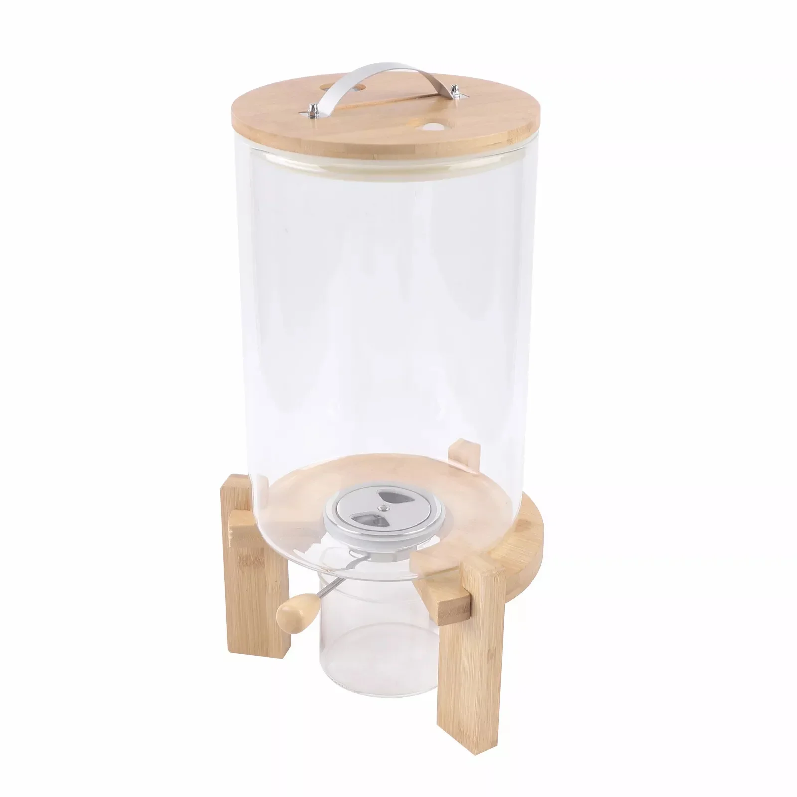 7.5L Mixed Grain Storage Jar with Whole Round Base + Valve + Cup Rice Dispenser Sealed Storage Box with Cup for Dry Grain Kitche