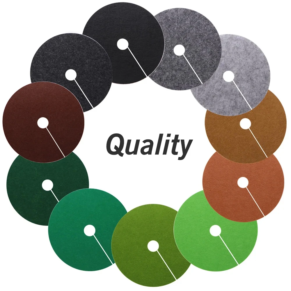 5pcs Garden Multicolor  Round Weeds Barrier Mats 2MM Thickness Degradable Fabric Tree Mulch Ring Inhibit Growth for the  Protect