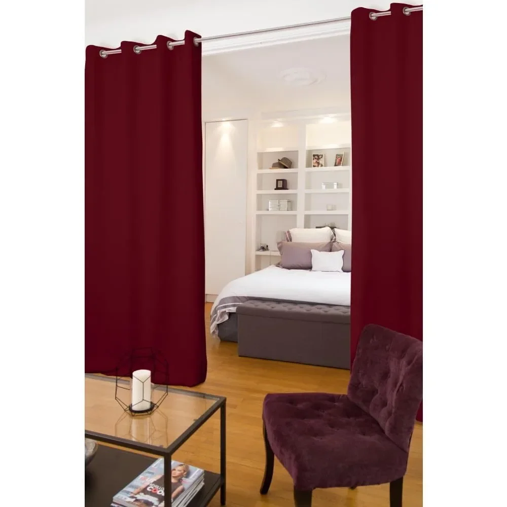 4-in-1 Room Divider Curtain Grommet, Noise Dampening Curtains-Blackout-Thermal Insulation, Light Blocking