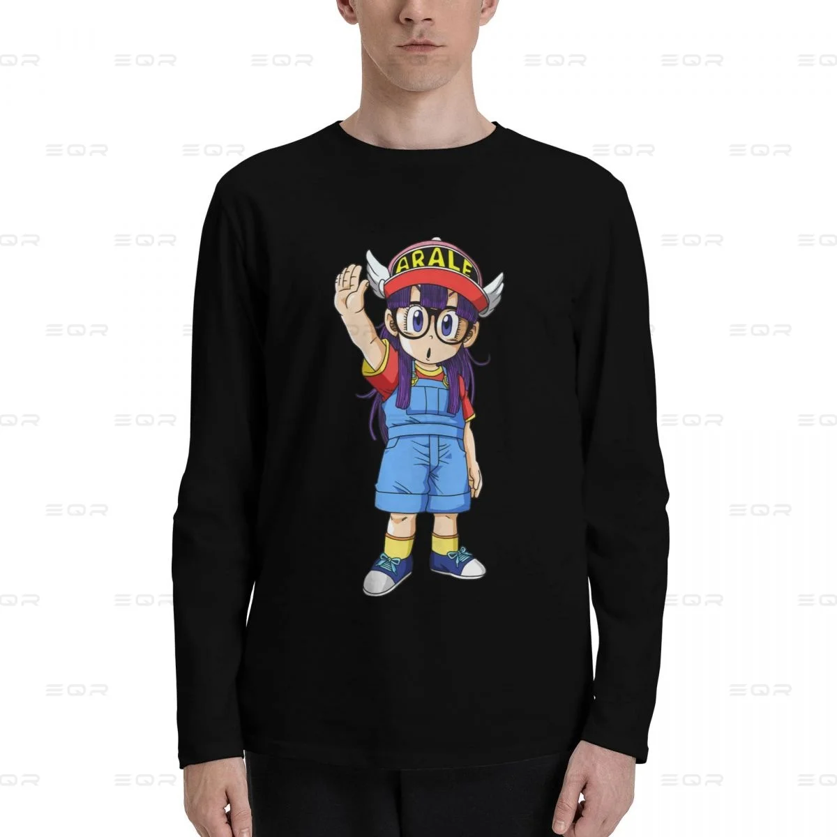 Arale Norimaki men Cotton Digital Direct Spray printed long sleeved T-shirt,fashion Unisex Tees