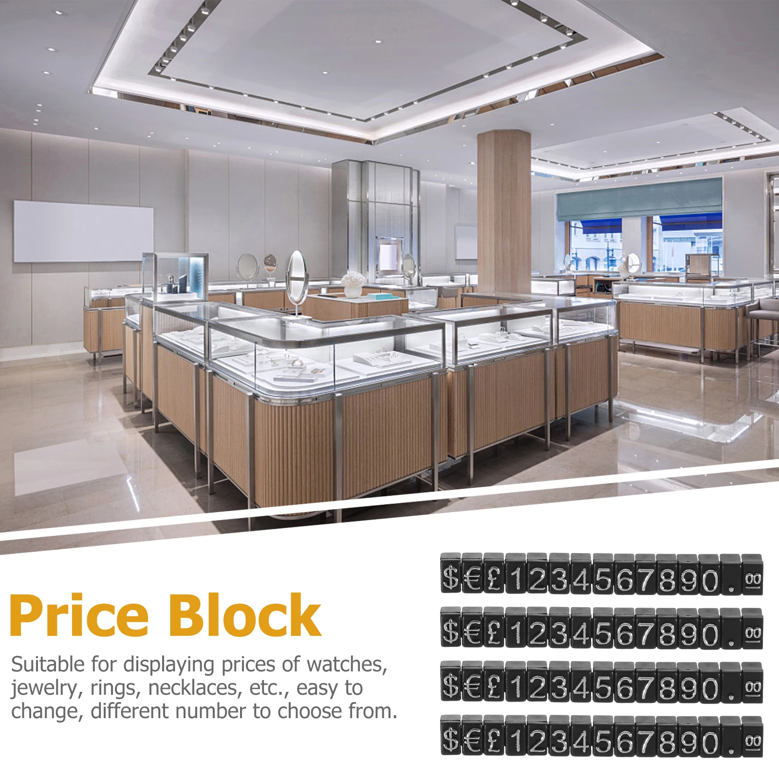 

10 Sets Price Tag Cubes Jewelry Display Stands For Store Mall Smooth Surface Rounded Edges Price Display Blocks Sale