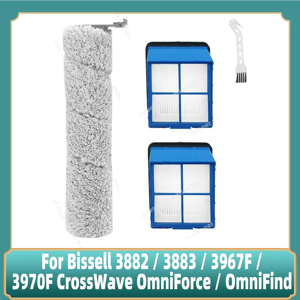 Compatible con piezas de filtro de cepillo de rodillo de aspiradora Bissell 3882 / 3883 / 3967F / 3970F CrossWave OmniForce / OmniFind
