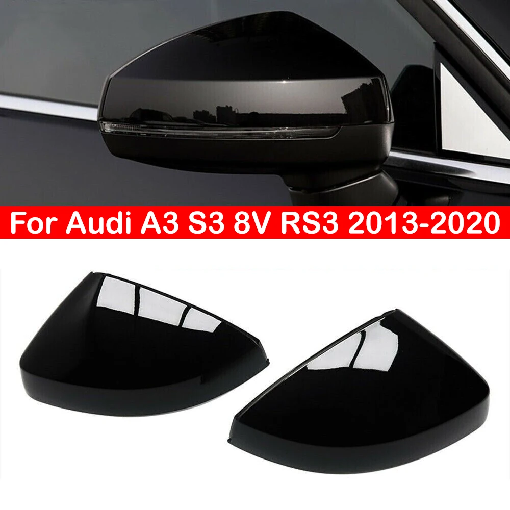 

For Audi A3 S3 8V RS3 2013-2020 Car Replacement Rearview Side Mirror Cover Wing Cap Exterior Door Case Trim Carbon Fiber Look