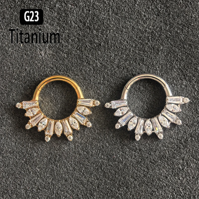 G23 Titan Hochwertiger Piercing-Set Nasenring Ohrring Schmuck Nasenseptum Ohrknorpel Piercing Clicker Sexy für Damen Hoops – Detail 7