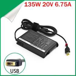 Charger 135W 20V 6.75A USB-A Laptop Adapter for Lenovo ThinkPad P51 P52 S5 R720 Y700 Y50-70 ADL135SCC3A Power Supply