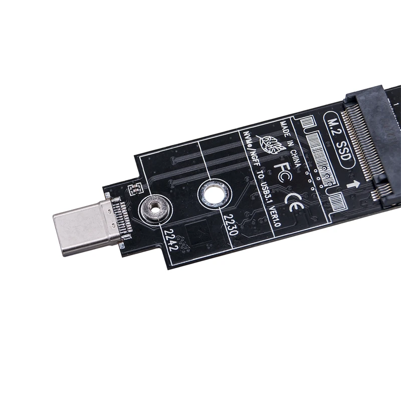RTL9210B Chip B+M/M Key Dual Protocol M2 SSD Adapter for M.2 SATA Protocol SSD NVME SSD 10Gbps USB 3.2 GEN2 USB-A + Type C Riser