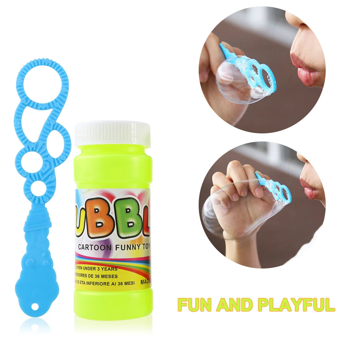 Wand With Light Music Automatic Outdoor Electric Bubble Wands For Kids Party 2 Bubble Liquids Yellow