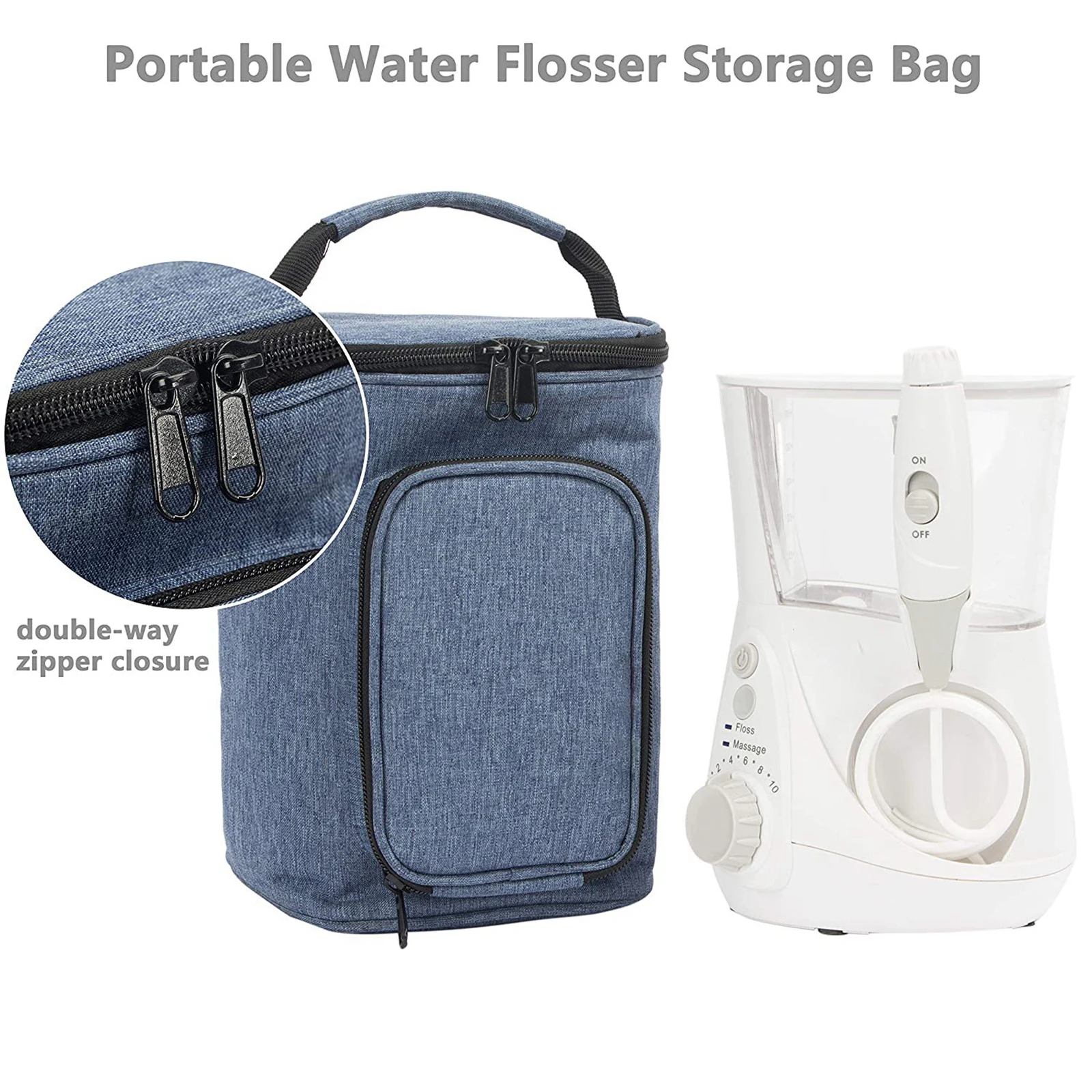 Estuche organizador de almacenamiento portátil, accesorio de gran capacidad con bolsillo de malla pequeño, tela Oxford, contenedor a prueba de polvo