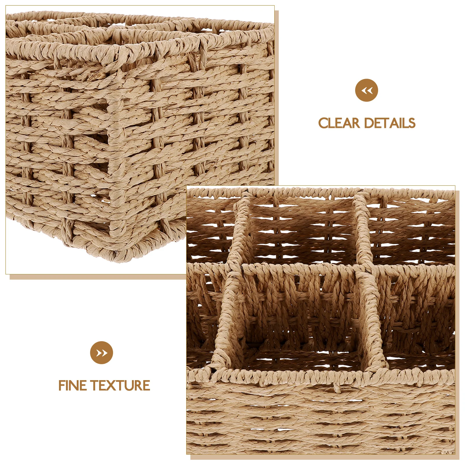 

Six Compartment Hexagon Grid Storage Box Paper Rope Hand-woven Home Supply Sundries Holder Jewelry Organizer Premium Material
