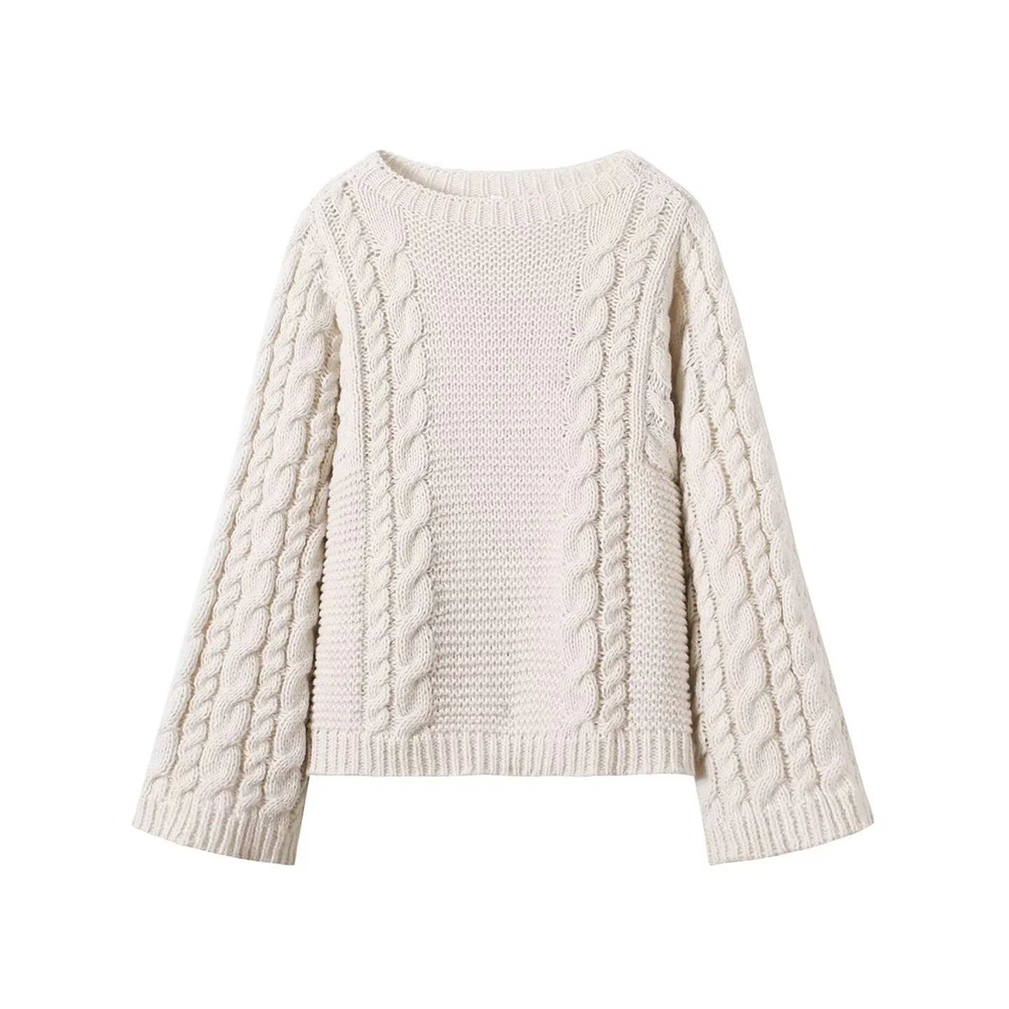 Ele Long Sve Knitted Sweater Women's Sle Casual Sophistied Autumn Winter Warm Thermal round Ne Loose Fit Z