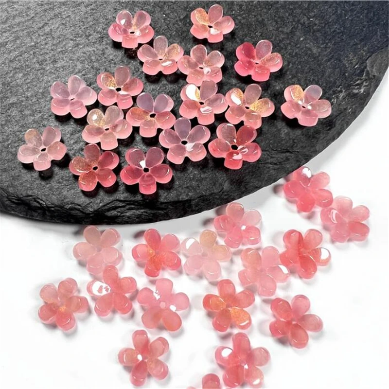 10mm acrylic flower beads Imitation shell acetic acid torus beads connectors for diy earrings hair jewelry making accessories