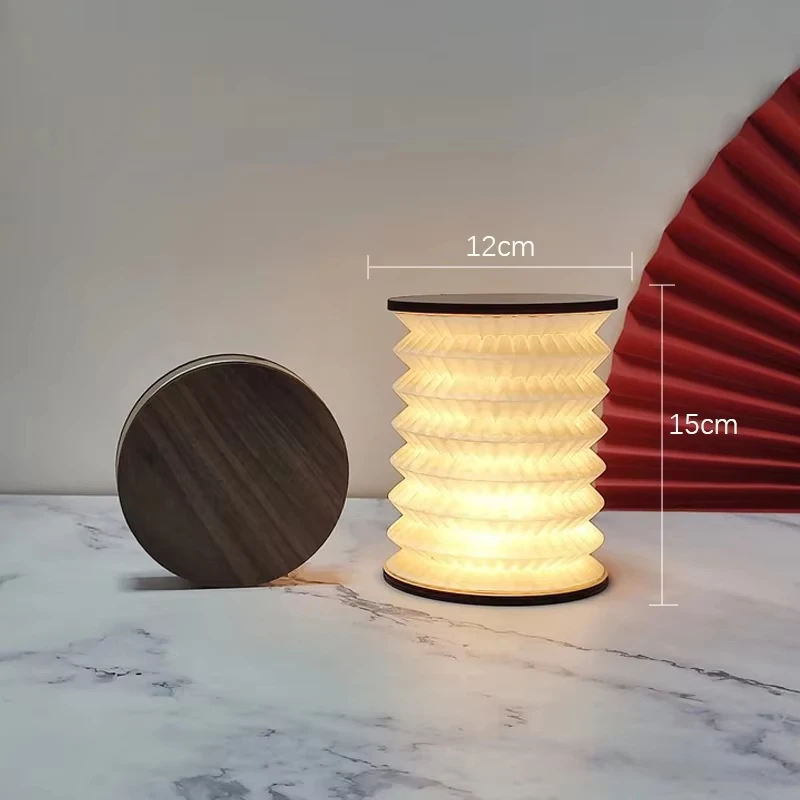 Portable Paper Bedside Lamp USB-C Rechargeable Night Light for Bedroom Office Indoor Travel Decor Book Light Christmas Nice Gift