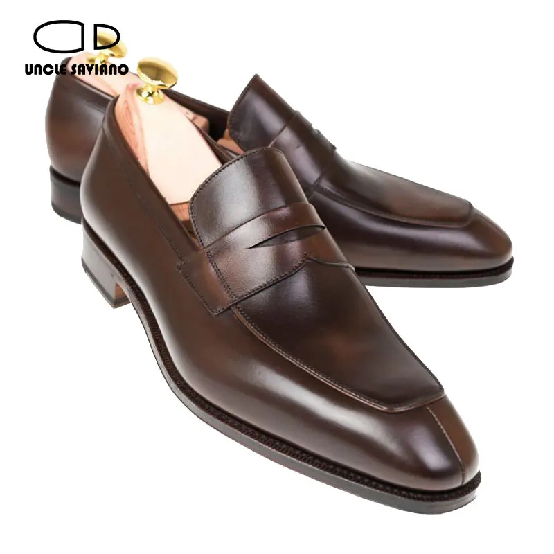 

Uncle Saviano Luxury Loafers Dress Men Shoes Wedding Party Best Man Shoe Business Office Formal Leather Shoes for Men Original