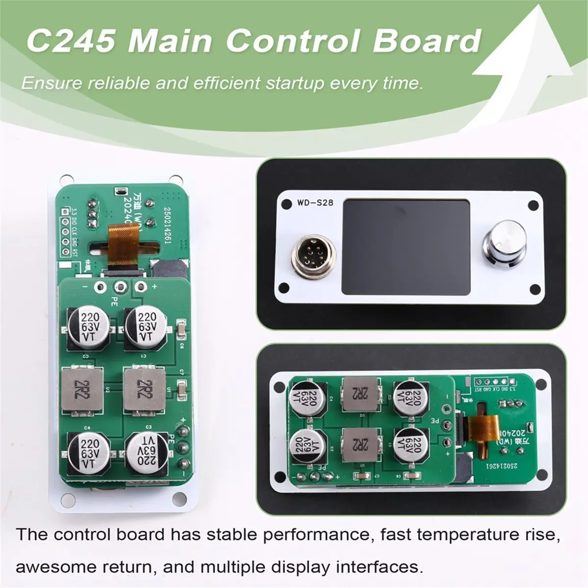 -S28 Universal Main Control Board Compatible for C245/C210/C115 and T12 Soldering Iron Tips GX12-5 Interface
