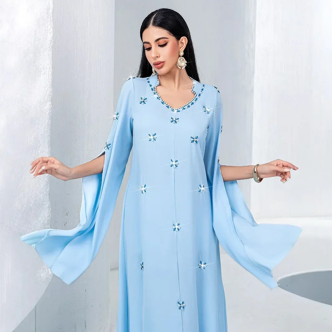 Ramadan diamants luxe dubaï Abaya turquie caftan femmes musulman Maxi robe Eid Djellaba Caftan Marocain Femme Musulmane Jalabiya
